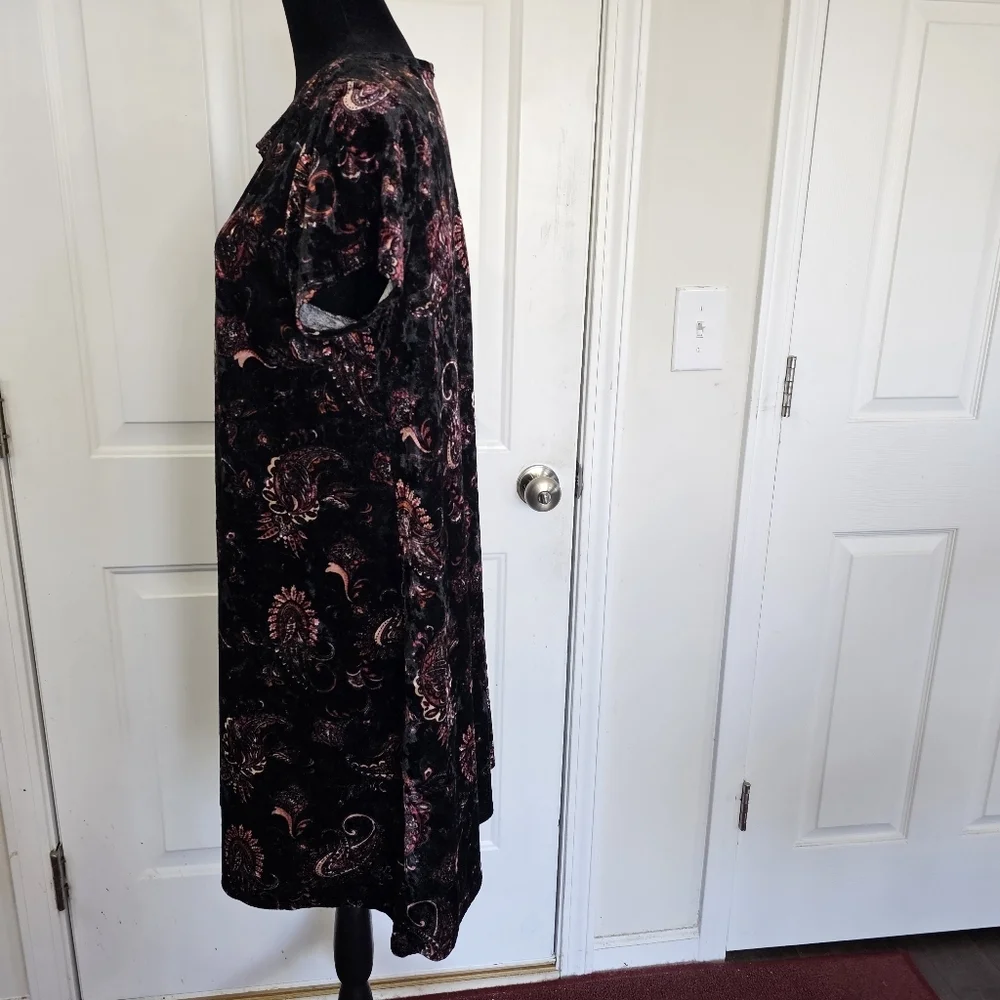 Poof! Black Paisley Print Burnt Velvet Dark Fairycore Size XL Whimsigoth {Box20}